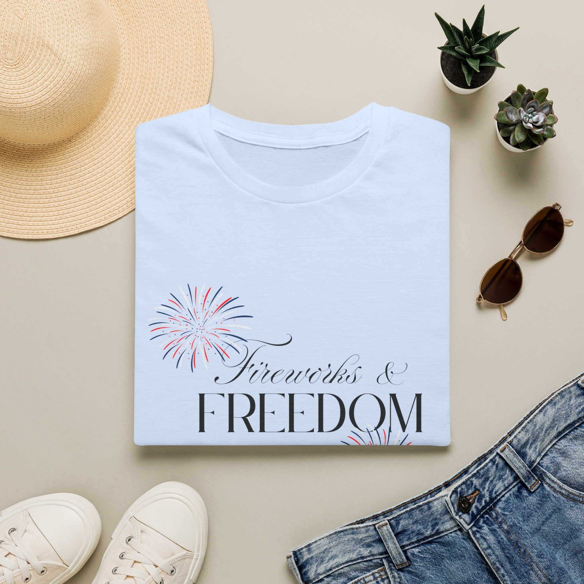 Fireworks & Freedom T-Shirt — Patriotic 4th of July Tee