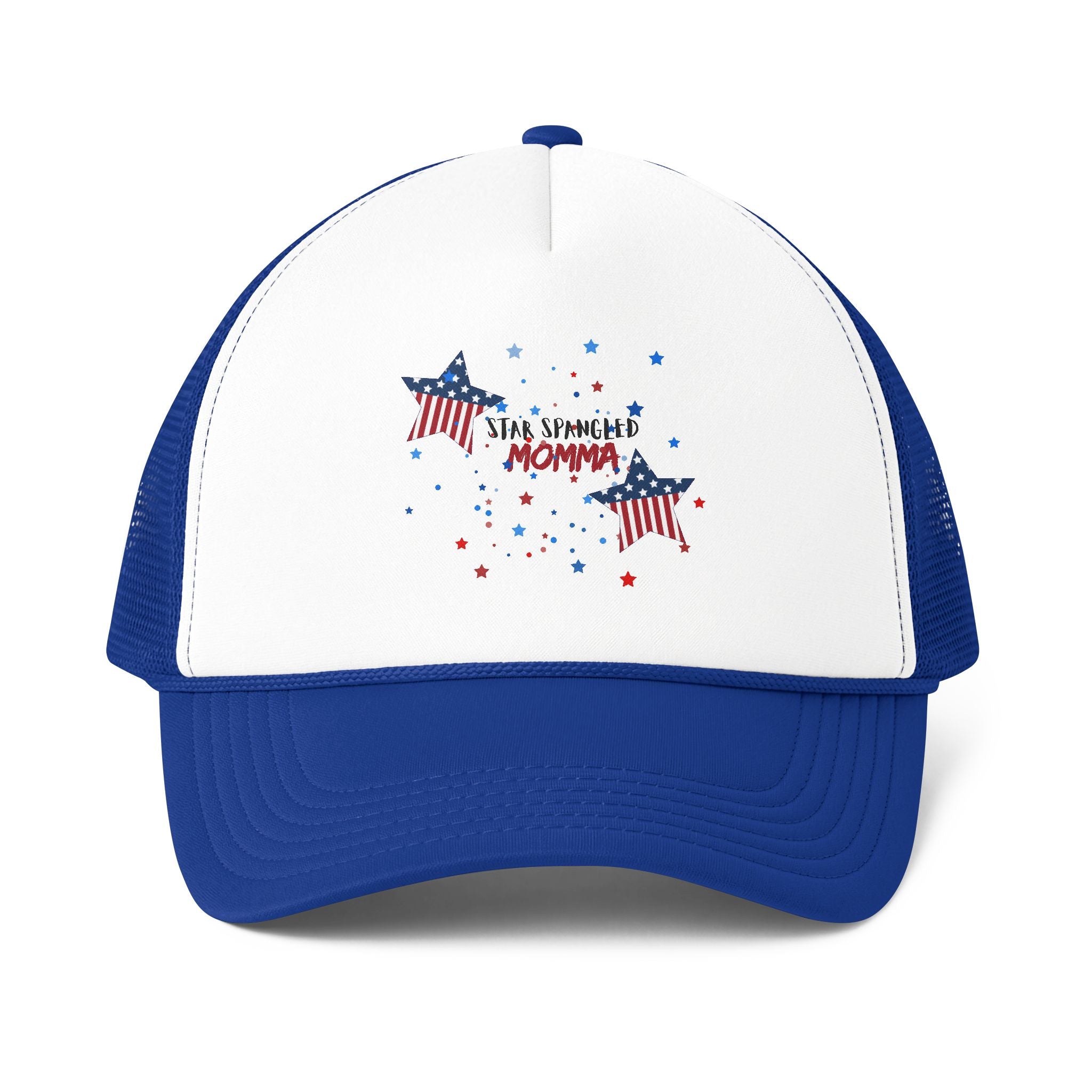 Trucker Cap — "I'm Sparkle Momma" Patriotic Star Mesh-Back Hat