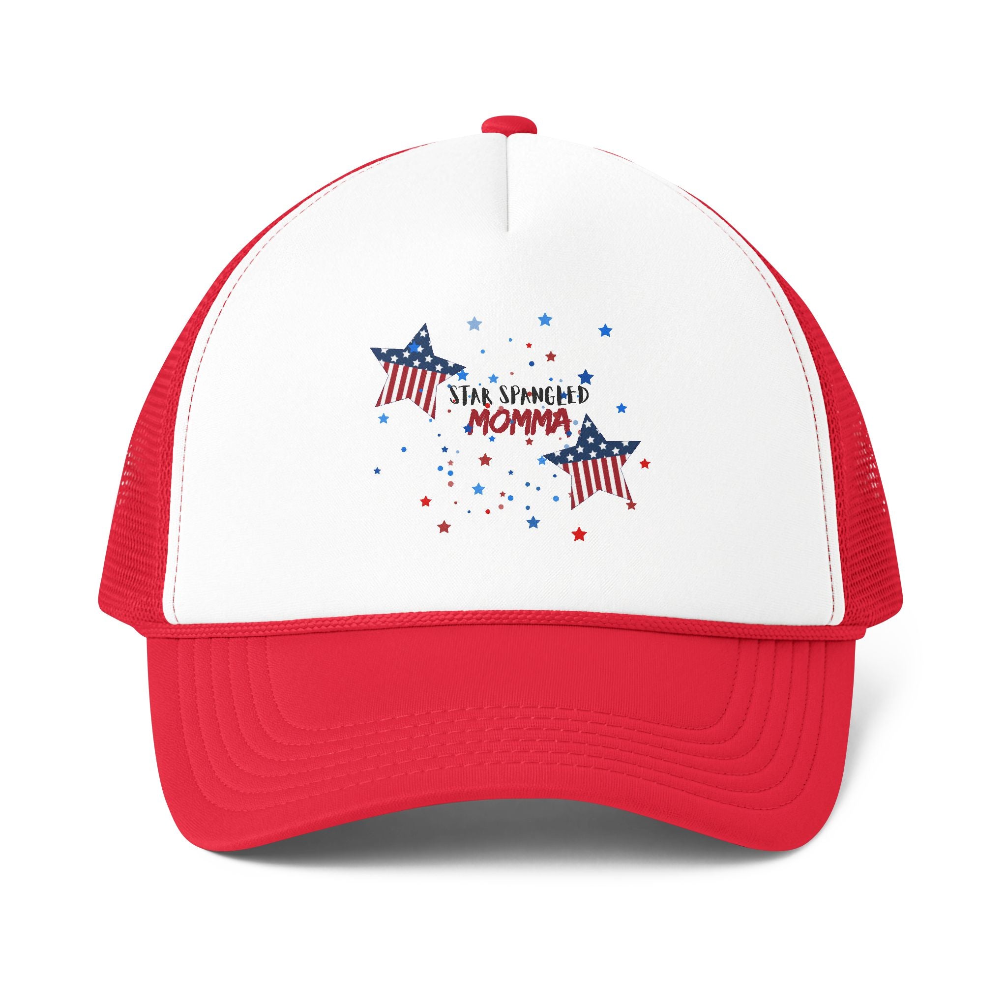 Trucker Cap — "I'm Sparkle Momma" Patriotic Star Mesh-Back Hat