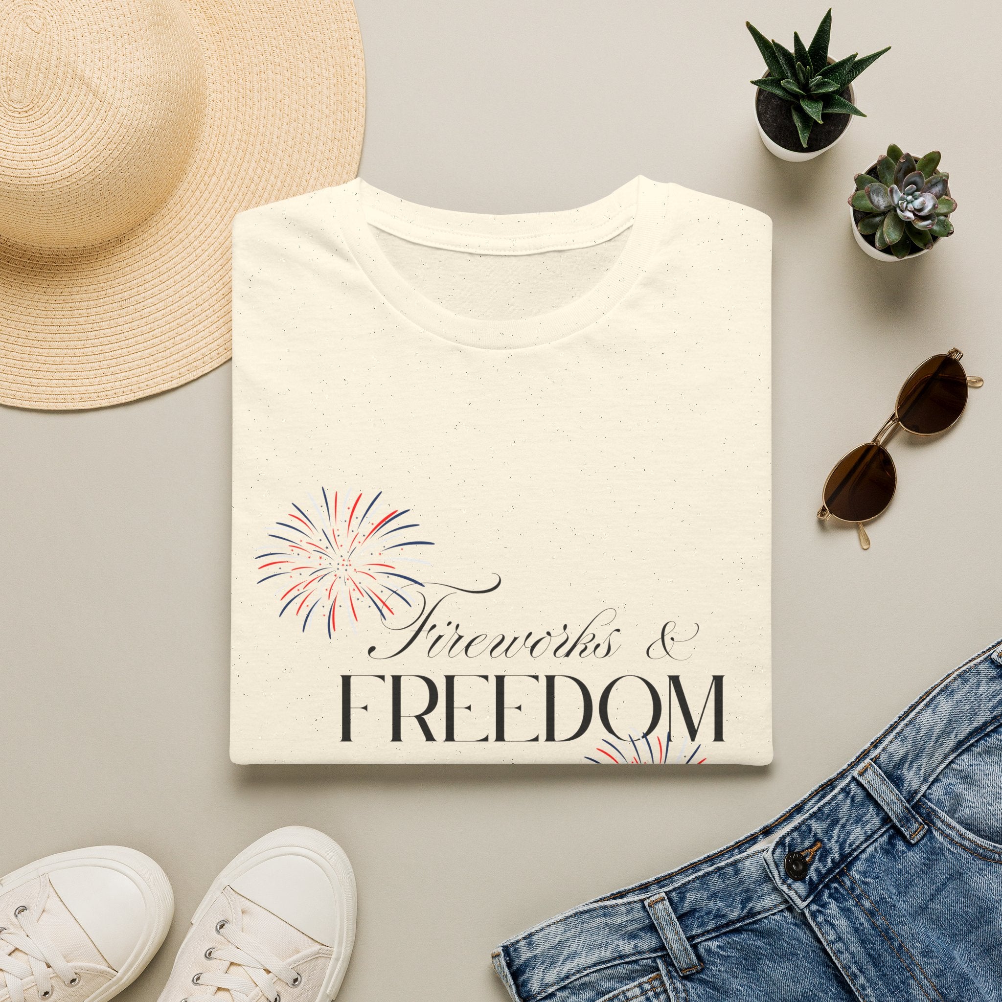 Fireworks & Freedom T-Shirt — Patriotic 4th of July Tee