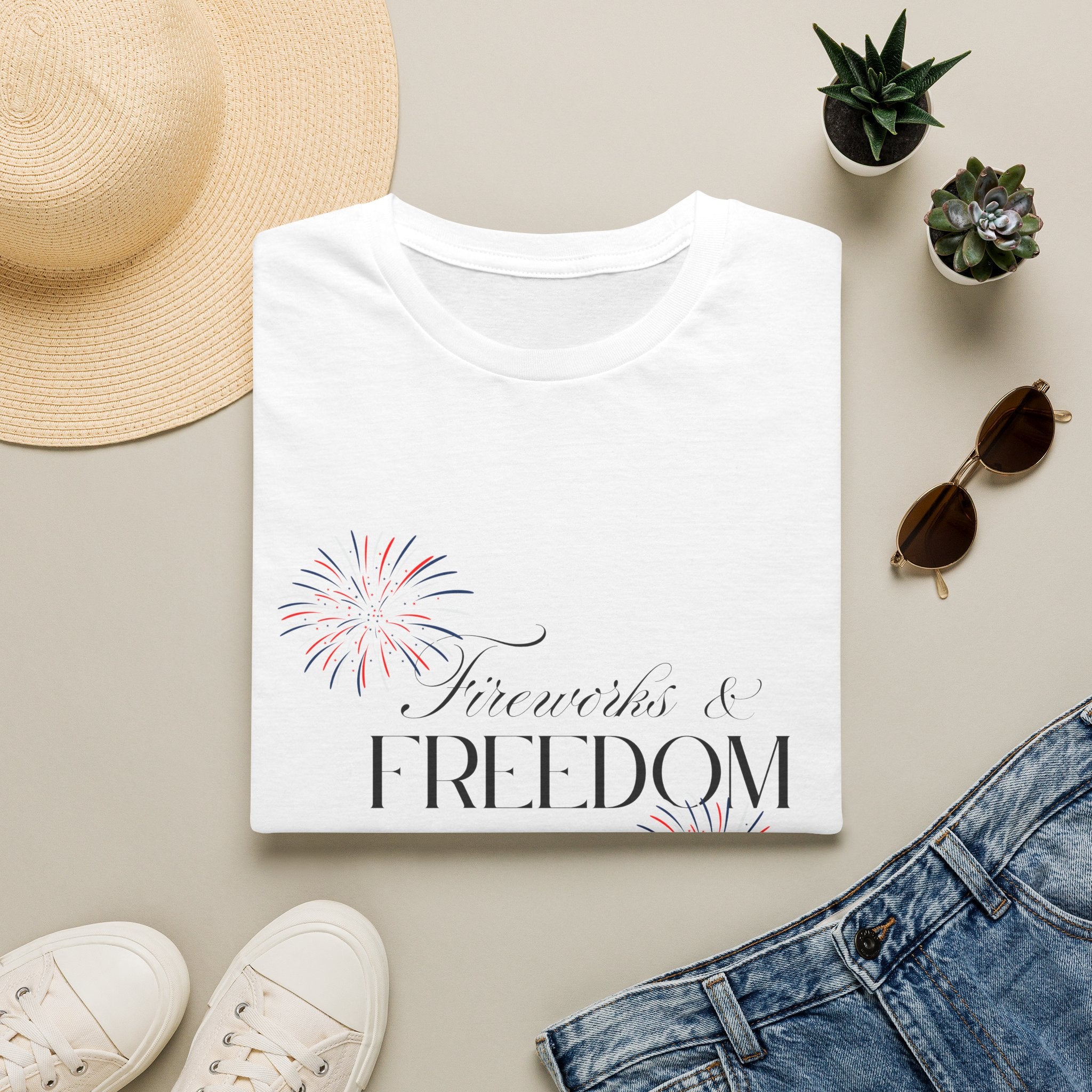 Fireworks & Freedom T-Shirt — Patriotic 4th of July Tee