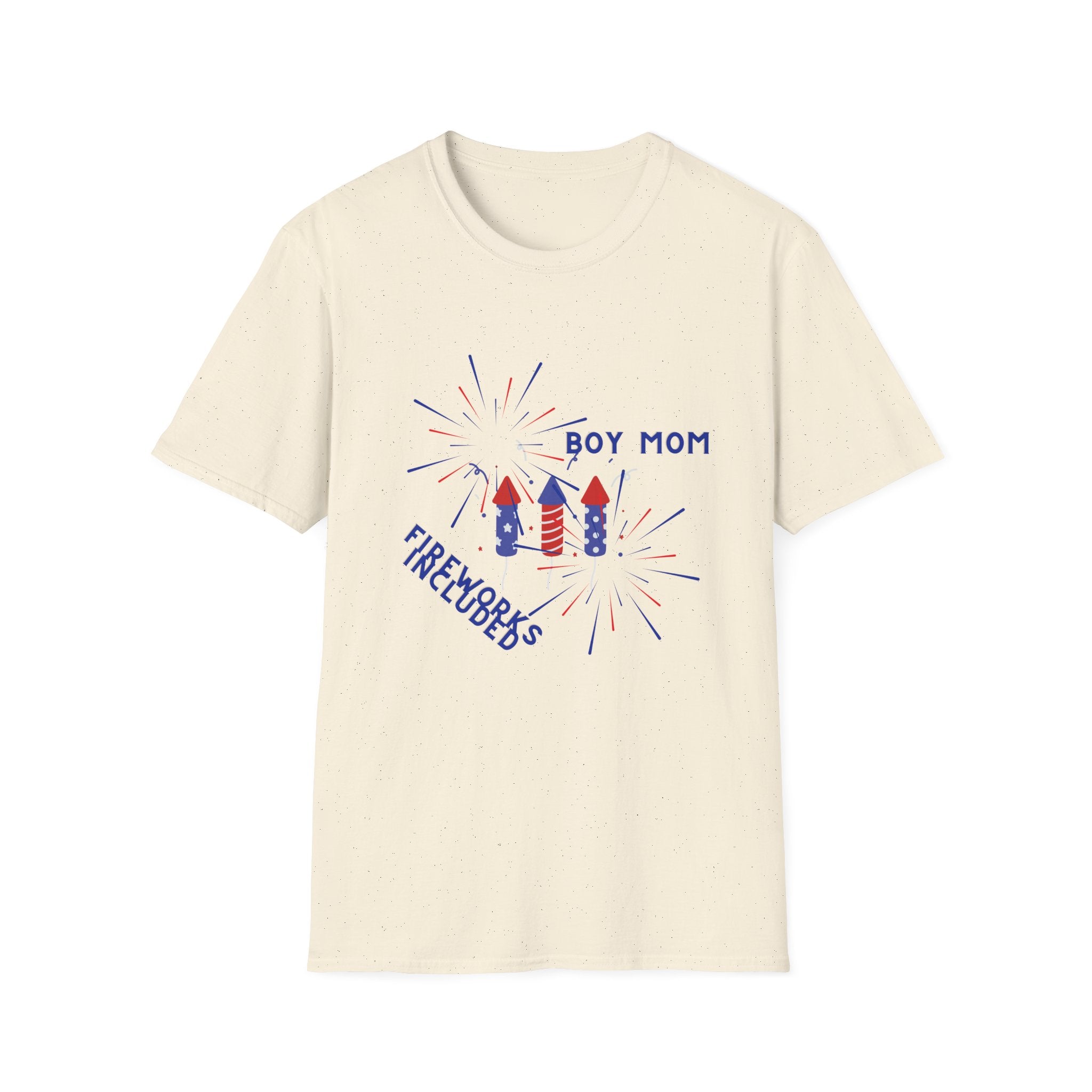 Boy Mom Fireworks T-Shirt — 4th of July Patriotic Mom Tee