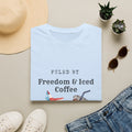 T-Shirt — "Fueled by Freedom & Iced Coffee" Patriotic Graphic Tee